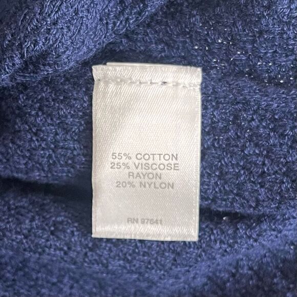 J. Jill Knit Sweater Tunic Women's Small Blue Cotton Rayon Textured Long Sleeves - Picture 9 of 11